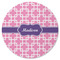 Linked Squares Round Rubber Backed Coaster (Personalized)