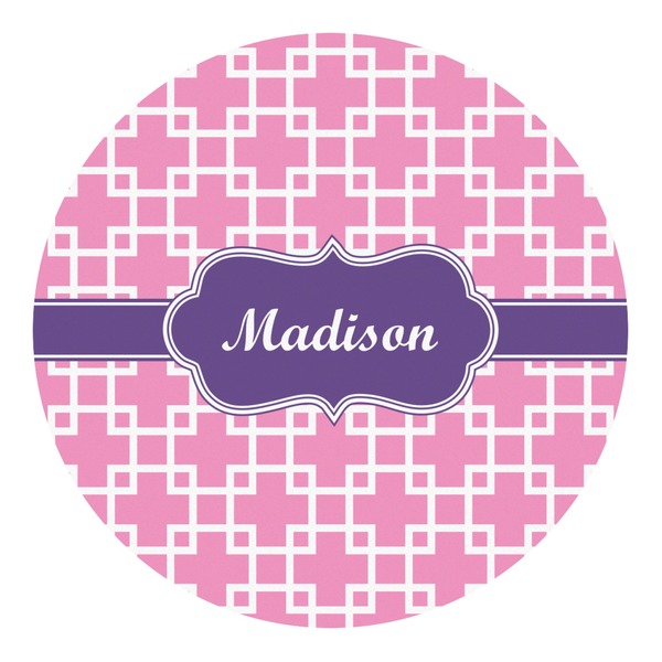 Custom Linked Squares Round Decal - Large (Personalized)