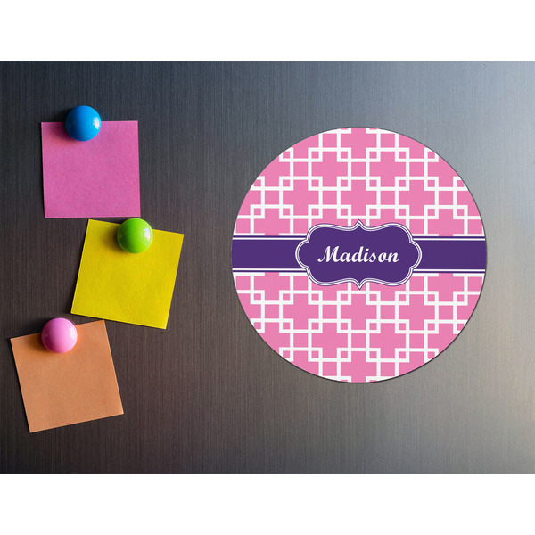 Linked Squares Round Fridge Magnet - LIFESTYLE