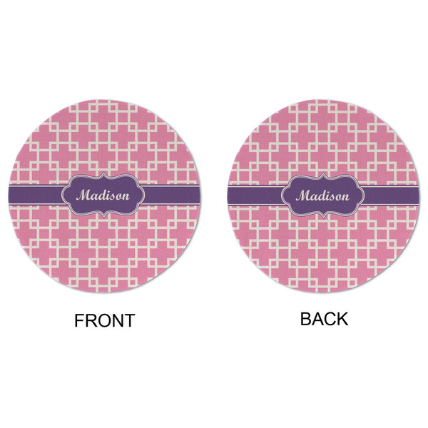 Linked Squares Round Linen Placemats - APPROVAL (double sided)