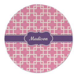 Linked Squares Round Linen Placemat - Single Sided (Personalized)