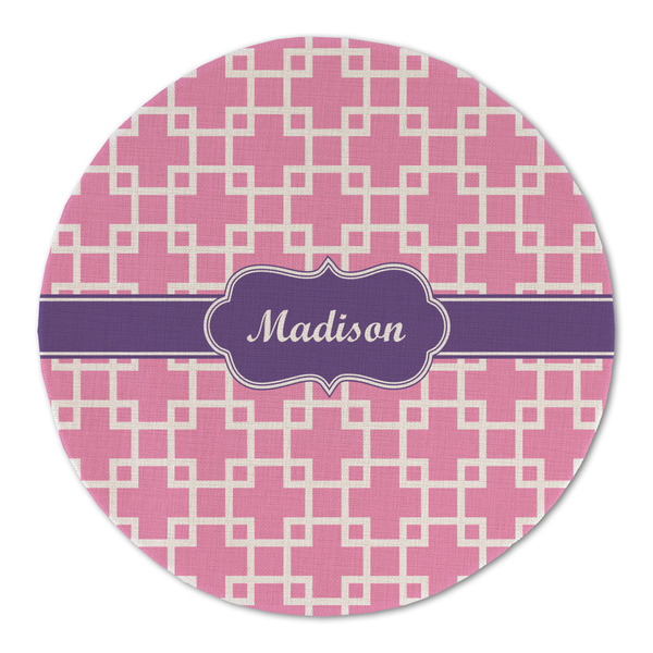 Custom Linked Squares Round Linen Placemat (Personalized)