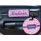 Linked Squares Round Luggage Tag & Handle Wrap - In Context