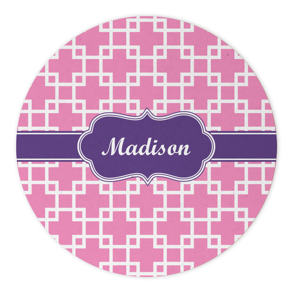 Linked Squares Round Paper Coaster - Approval