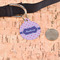 Linked Squares Round Pet ID Tag - Large - In Context