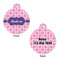 Linked Squares Round Pet Tag - Front & Back