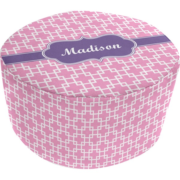 Custom Linked Squares Round Pouf Ottoman (Personalized)
