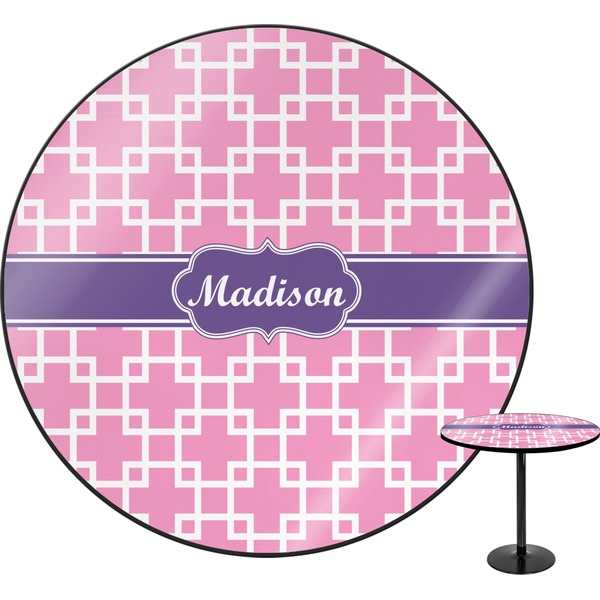 Custom Linked Squares Round Table - 30" (Personalized)