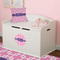 Linked Squares Round Wall Decal on Toy Chest