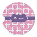 Linked Squares Sandstone Car Coaster - Single (Personalized)