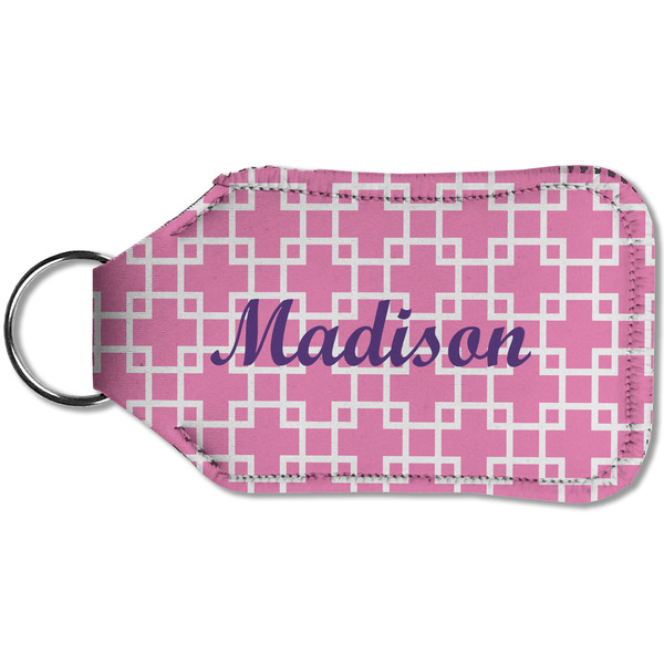 Linked Squares Sanitizer Holder Keychain - Small (Back)