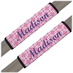 Linked Squares Seat Belt Covers (Set of 2) (Personalized)