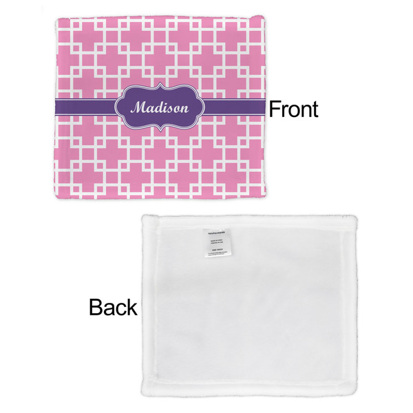 Linked Squares Security Blanket - Front & White Back View