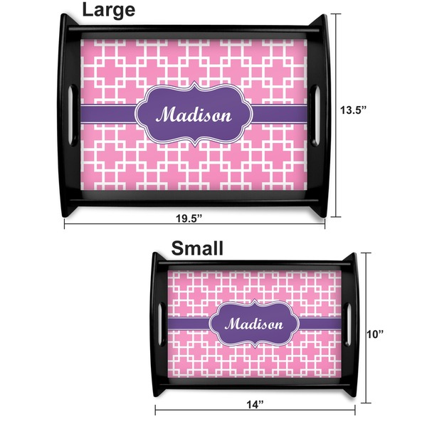 Linked Squares Serving Tray Black Sizes