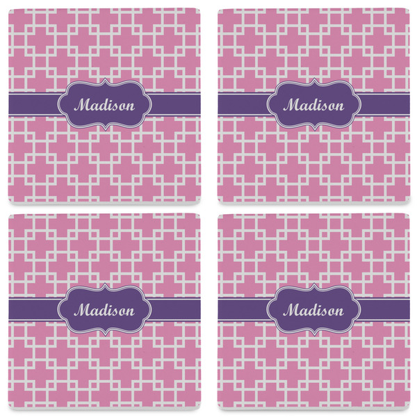 Linked Squares Set of 4 Sandstone Coasters - See All 4 View