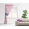 Linked Squares Sheer Curtain With Window and Rod - in Room Matching Pillow