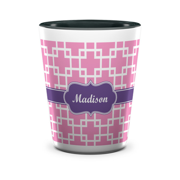 Linked Squares Shot Glass - Two Tone - FRONT