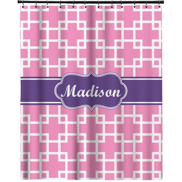 Custom Linked Squares Extra Long Shower Curtain - 70"x84" (Personalized)