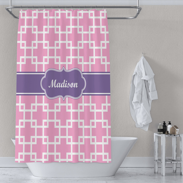 Linked Squares Shower Curtain Lifestyle
