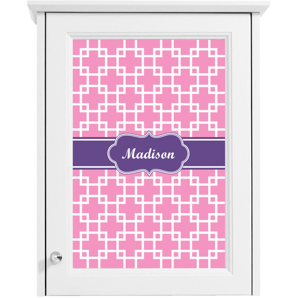 Linked Squares Single White Cabinet Decal