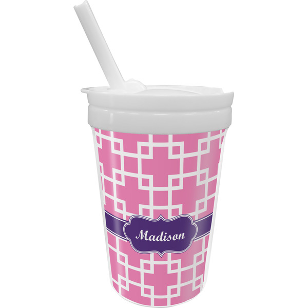 Custom Linked Squares Sippy Cup with Straw (Personalized)