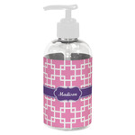 Linked Squares Plastic Soap / Lotion Dispenser (8 oz - Small - White) (Personalized)