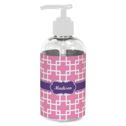 Linked Squares Plastic Soap / Lotion Dispenser (8 oz - Small - White) (Personalized)