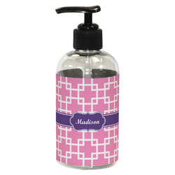 Linked Squares Plastic Soap / Lotion Dispenser (8 oz - Small - Black) (Personalized)