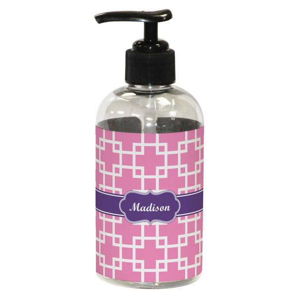 Custom Linked Squares Plastic Soap / Lotion Dispenser (8 oz - Small - Black) (Personalized)