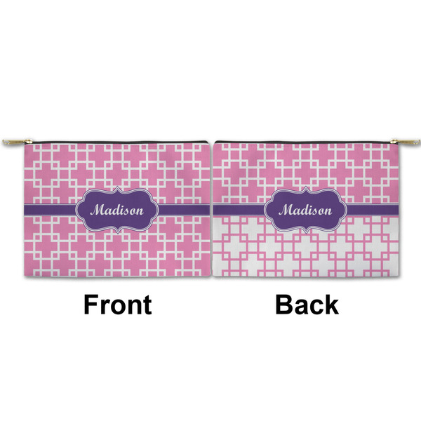 Linked Squares Small Zipper Pouch Approval (Front and Back)