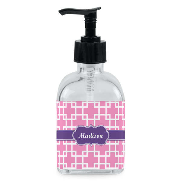 Custom Linked Squares Glass Soap & Lotion Bottle - Single Bottle (Personalized)