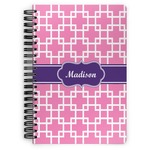 Linked Squares Spiral Notebook - 7x10 w/ Name or Text