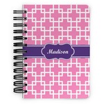 Linked Squares Spiral Notebook - 5x7 w/ Name or Text