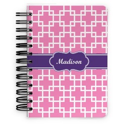 Linked Squares Spiral Notebook - 5x7 w/ Name or Text