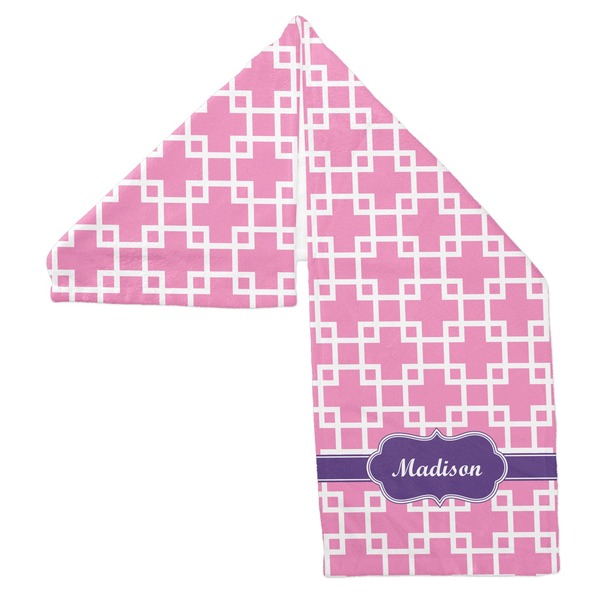 Linked Squares Sports Towel Folded - Both Sides Showing