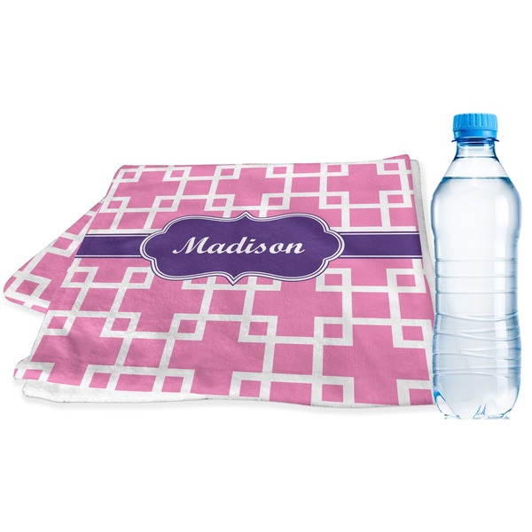 Custom Linked Squares Sports & Fitness Towel (Personalized)