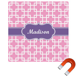 Linked Squares Square Car Magnet - 6" (Personalized)