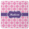 Linked Squares Square Rubber Backed Coaster (Personalized)