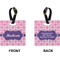 Linked Squares Square Luggage Tag (Front + Back)