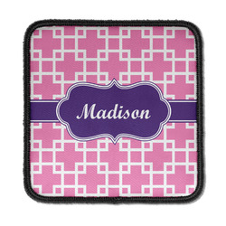 Linked Squares Iron On Square Patch w/ Name or Text
