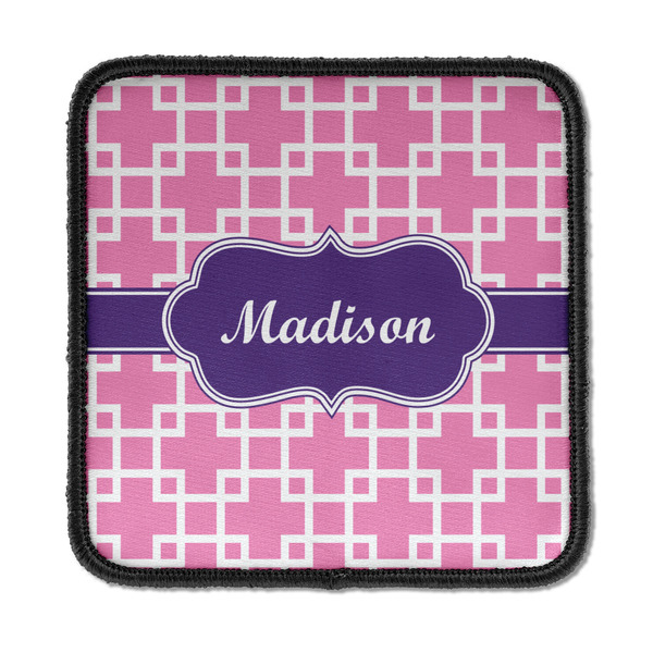 Custom Linked Squares Iron On Square Patch w/ Name or Text