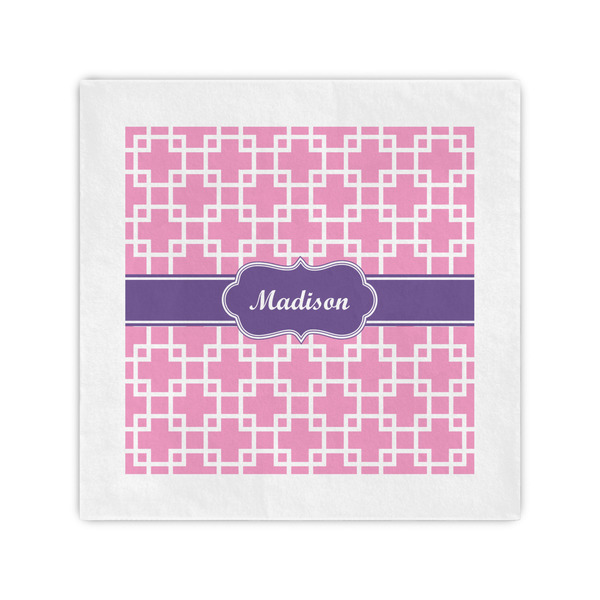 Custom Linked Squares Cocktail Napkins (Personalized)