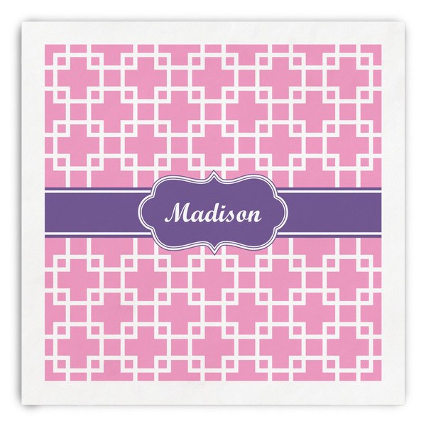 Custom Linked Squares Paper Dinner Napkins (Personalized)