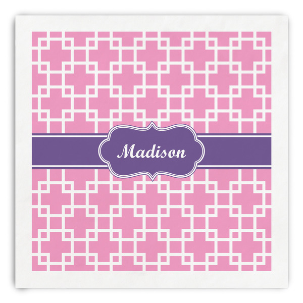 Custom Linked Squares Paper Dinner Napkins (Personalized)
