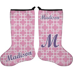 Linked Squares Holiday Stocking - Double-Sided - Neoprene (Personalized)