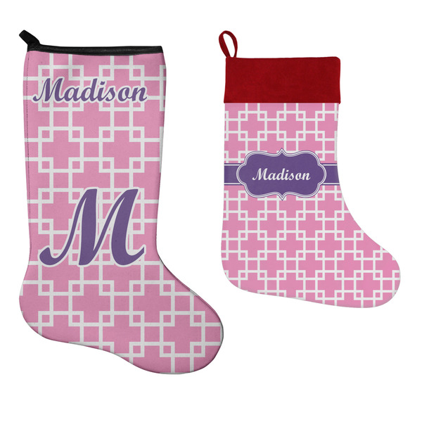 Linked Squares Stockings - Side by Side compare