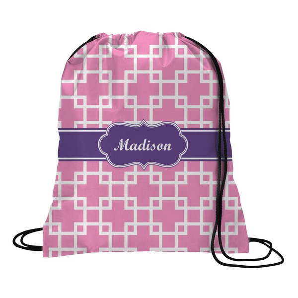 Custom Linked Squares Drawstring Backpack (Personalized)