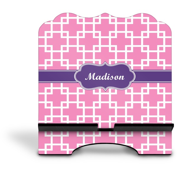 Linked Squares Stylized Tablet Stand - Front without iPad