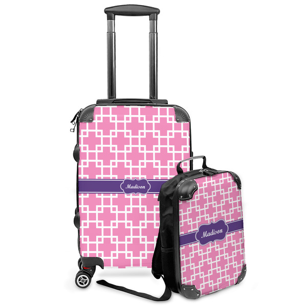 Custom Linked Squares Kids 2-Piece Luggage Set - Suitcase & Backpack (Personalized)