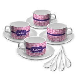 Linked Squares Tea Cup - Set of 4 (Personalized)